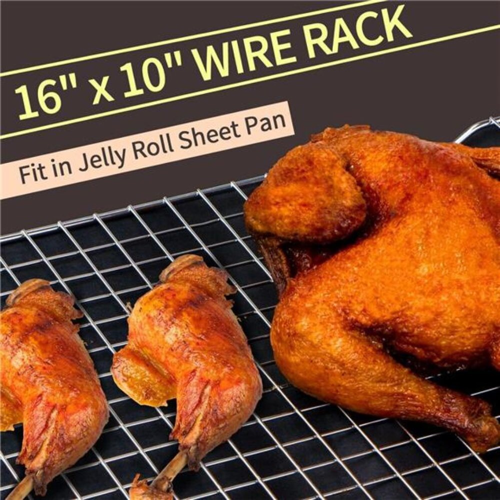 Cooling Rack for Baking 2-Pack, 16x10 Inches Baking Rack, Thick Wire Cookie - Picture 3 of 8